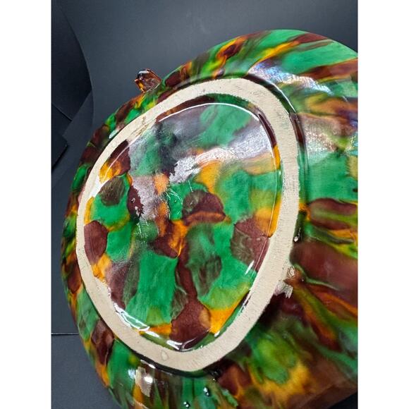 Majolica Pottery Plate Dish with Bird, Bright Colors, Heavy, Unmarked - Picture 10 of 16